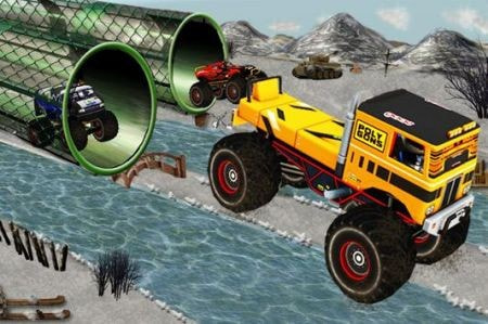 雪地奔驰卡车Monster Truck Snow Stunt Racing