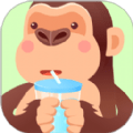 猩喝水
