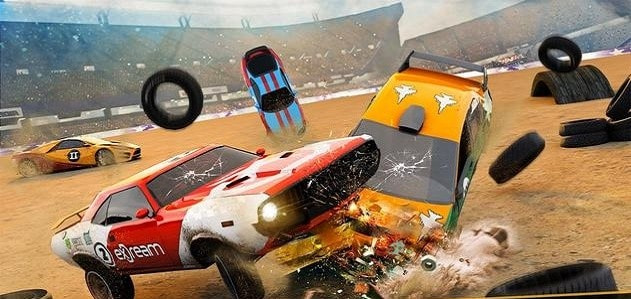 拆迁赛车撞车特技Demolition Racing Car Crash Stunts截图1