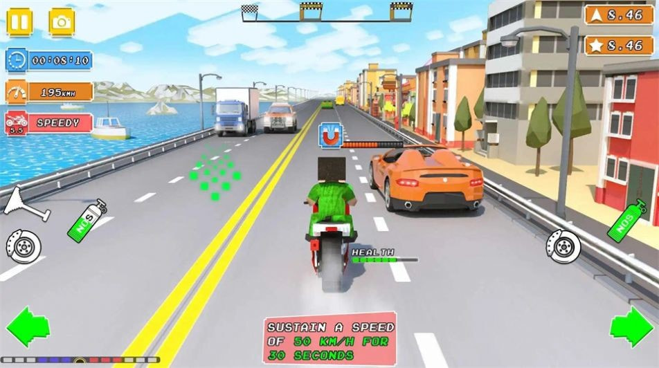 摩托积木驾驶(Blocky Bike Rider Moto Racing)安卓手机游戏app0