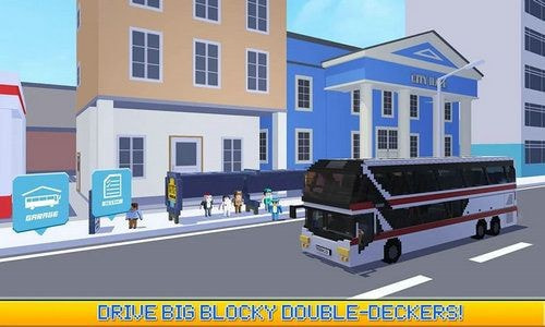 像素巴士司机Blocky City Bus Driver SIM截图1