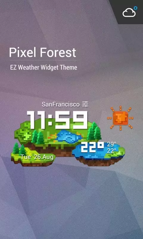 Pixel Style Clock Weather截图1
